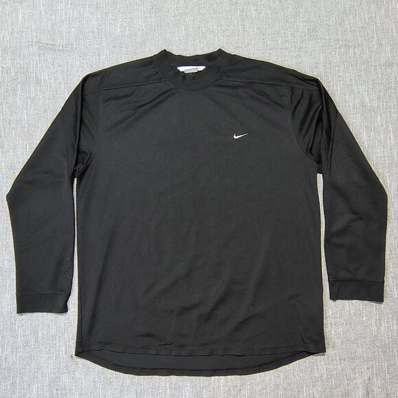 VINTAGE Nike Shirt Mens Size XL Black Silver Tag Long Sleeve Performance Layer - Picture 1 of 9